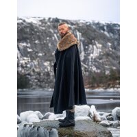 Viking cape with faux fur black “Janne”