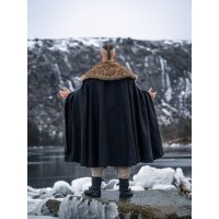 Viking cape with faux fur black “Janne”