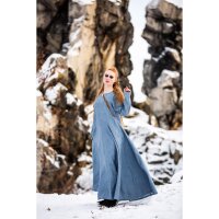 Viking dress 100% linen pigeon blue “Anna”