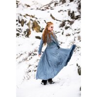 Viking dress 100% linen pigeon blue “Anna”