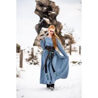 Viking dress 100% linen pigeon blue “Anna”