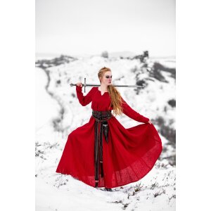 Viking dress 100% linen red “Anna”