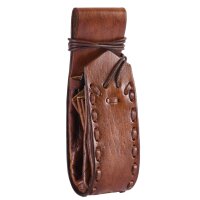 Medieval leather pouch with belt loop, brown