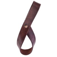 Simple belt holder for drinking horn made of leather, horn holder, dark brown