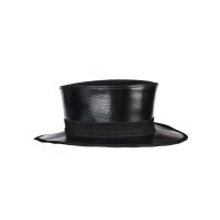 Leather medieval hat with wide brim, plague doctor hat, black