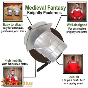 The Questing Knight Medieval Fantasy Pauldrons with Blade Breakers