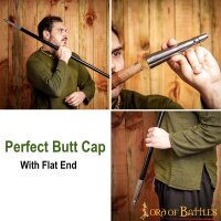 Flat Ended Medieval Spear Butt Cap Handcrafted Steel Accessory