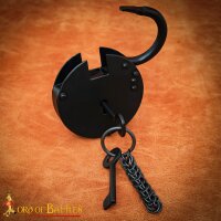 Ancient Dungeon Hand Forged Iron Padlock with Paired Functional Keys