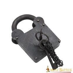 Treasurer Iron Padlock with Chainmail Keychain and Paired Keys