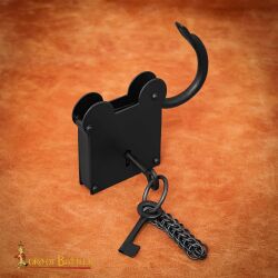 Treasurer Iron Padlock with Chainmail Keychain and Paired Keys