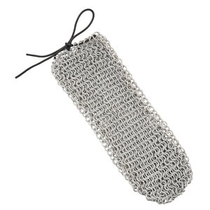 Chainmail Bottle Bag with Leather Cord Drawstring Closure, 8mm 16 gauge Aluminium Butted Rings