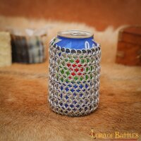 Chainmail Can Koozie with Elastic Closure, 8mm 16 gauge Aluminium Butted Rings