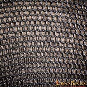 Round Ring Chainmail Medieval Half Sleeves Shirt Haubergeon, Butted, ID 9 mm, Spring Steel