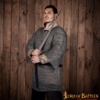 Round Ring Chainmail Medieval Half Sleeves Shirt Haubergeon, Butted, ID 9 mm, Spring Steel