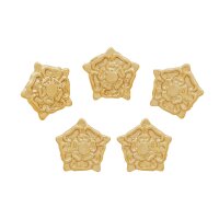 Tudor Rose Pure Brass Belt Mounts Set of 5