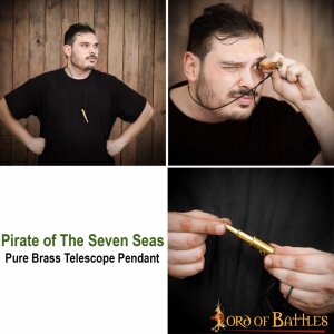 Pirate of the Seven Seas Pure Brass Telescope Pendant