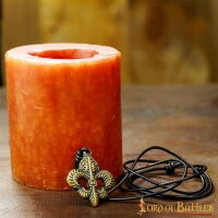 Fleur-de-Lis Pendant With Adjustable Leather Cord Antiqued Brass Accessory