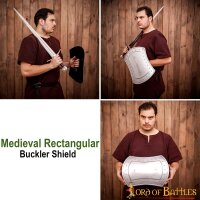 Medieval Rectangular Buckler Functional Steel Shield