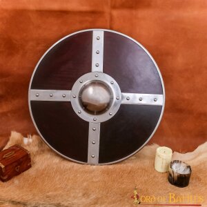 Viking Wooden Shield with Steel Umbo and Fittings