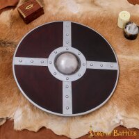 Viking Wooden Shield with Steel Umbo and Fittings