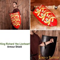 King Richard The Lionheart Decorative Steel Shield Royal Coat of Arms