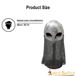 Viking Spectacle Helmet with Butted Chainmail Camail 16 gauge