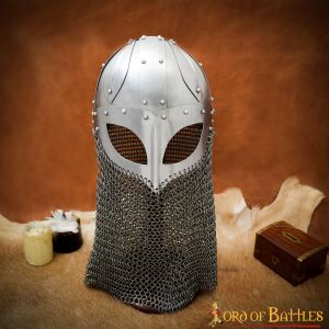 Viking Spectacle Helmet with Butted Chainmail Camail 16 gauge