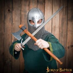 Viking Spectacle Helmet with Butted Chainmail Camail 16 gauge