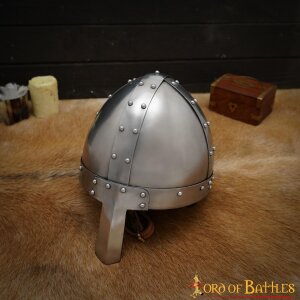 Medieval Norman Nasal Steel Helmet with Leather Liner 16 gauge