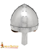 Medieval Norman Nasal Steel Helmet with Leather Liner 16 gauge