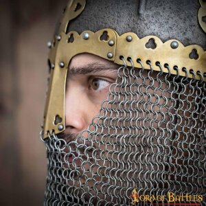 10th century Viking Varangian Rus Slav Gnezdovo helmet with Butted Chainmail Camail 16 gauge