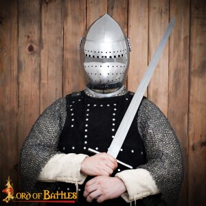 14th Century Full Visor Bascinet Helmet 14 gauge