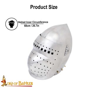 14th Century Full Visor Bascinet Helmet 14 gauge