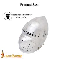 14th Century Full Visor Bascinet Helmet 14 gauge