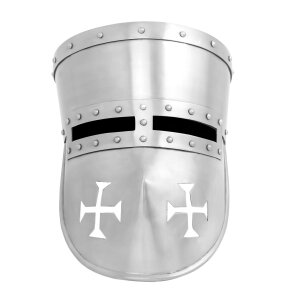 13th century Crusader Knight Templar Steel Helmet with Padded Liner 16 gauge