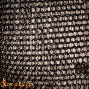 Round Ring Chainmail Hauberk Shirt, Butted, ID 10 mm, blackened