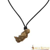 Valkyrie Viking Antique Brass Pendant with Adjustable Genuine Leather Cord