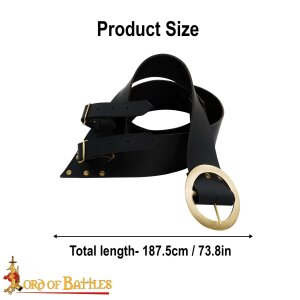 Leather Sword Hanging Belt Twin-Buckle Baldric