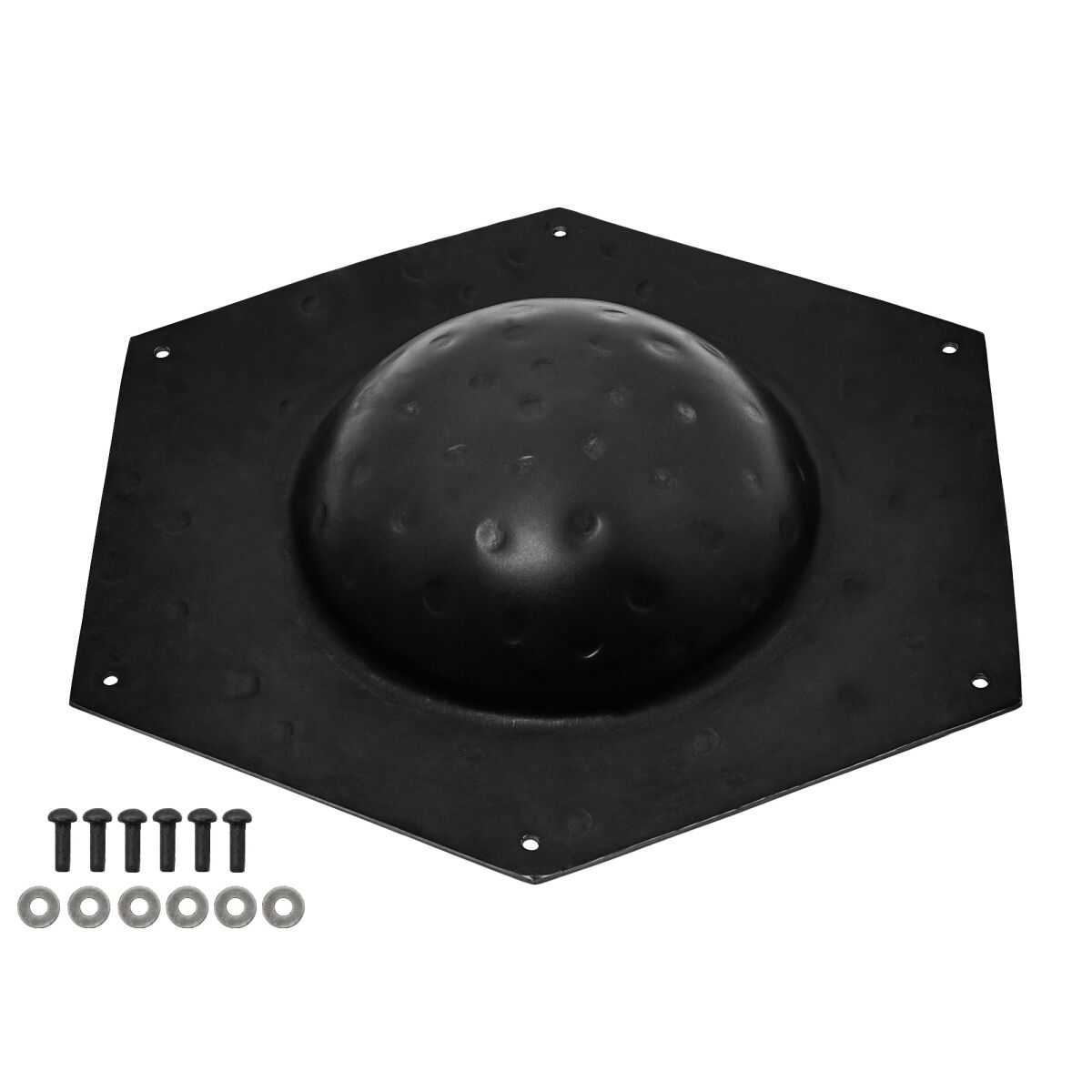 Hexagonal steel shield boss, 16 gauge (1 box