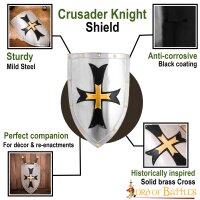 Fantasy Crusader Knight Steel Shield