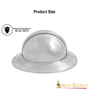 Medieval Infantry Kettle Hat Steel Helmet