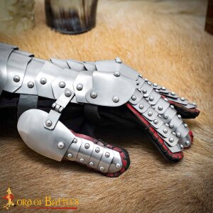 Late Medieval / Gothic Knightly Steel Gauntlets 18 gauge