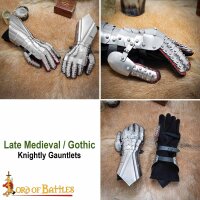 Late Medieval / Gothic Knightly Steel Gauntlets 18 gauge