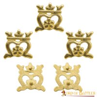 The Crown Pure Solid Brass Leather Mounts Set of 5 Functional Accessory