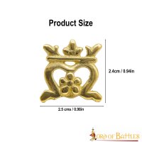 The Crown Pure Solid Brass Leather Mounts Set of 5 Functional Accessory
