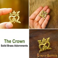 The Crown Pure Solid Brass Leather Mounts Set of 5 Functional Accessory