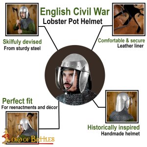 English Civil War Lobster Pot Helmet 17th century
