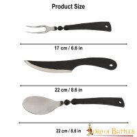 Stainless Steel Cutlery Set with Genuine Leather Sheath
