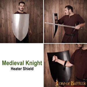 Medieval Left Handed Steel Heater Shield Blank 18 gauge Steel