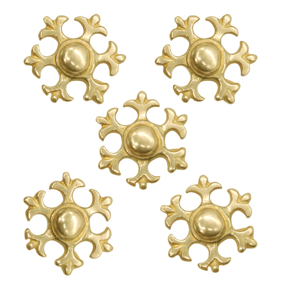 Fleur Pure Solid Brass Leather Mounts Functional Set of 5